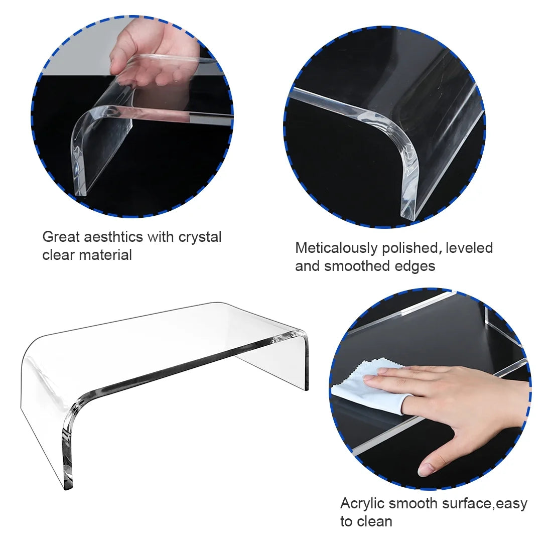 Acrylic Monitor Stand with Storage Shelf E885