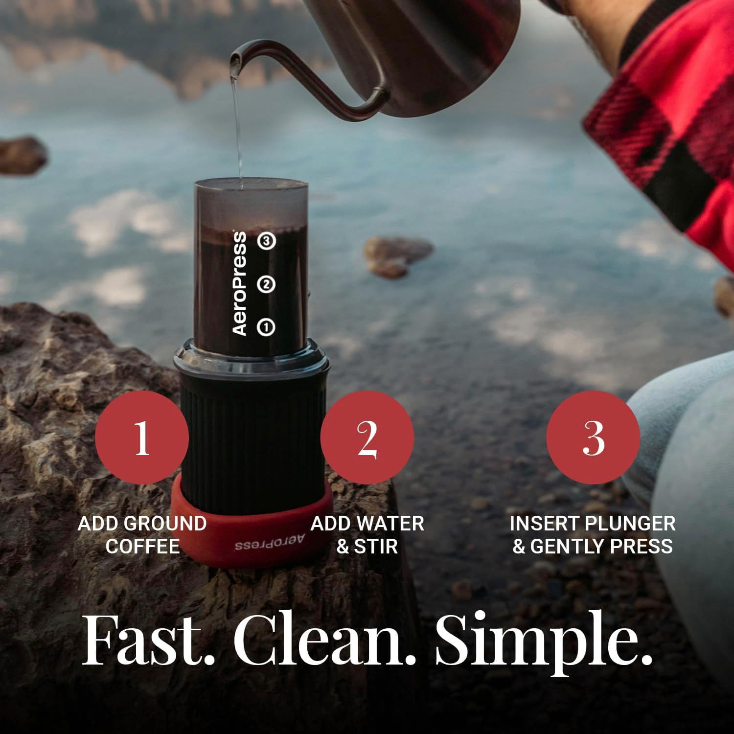 Travel Coffee Press Kit - 3-in-1 Portable Coffee Maker for Camping J576284