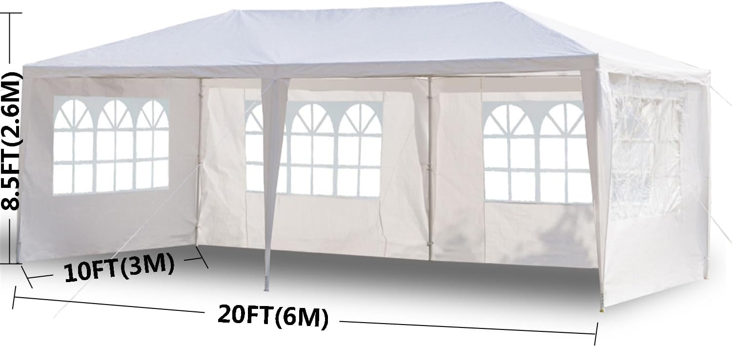 Outdoor Party Tent with Sidewalls and Windows, 10x20 O534225