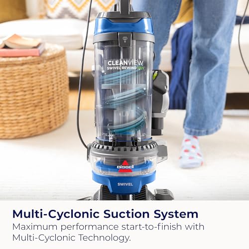 Upright Bagless Vacuum with Swivel Steering and Pet Hair Pick Up Q86273