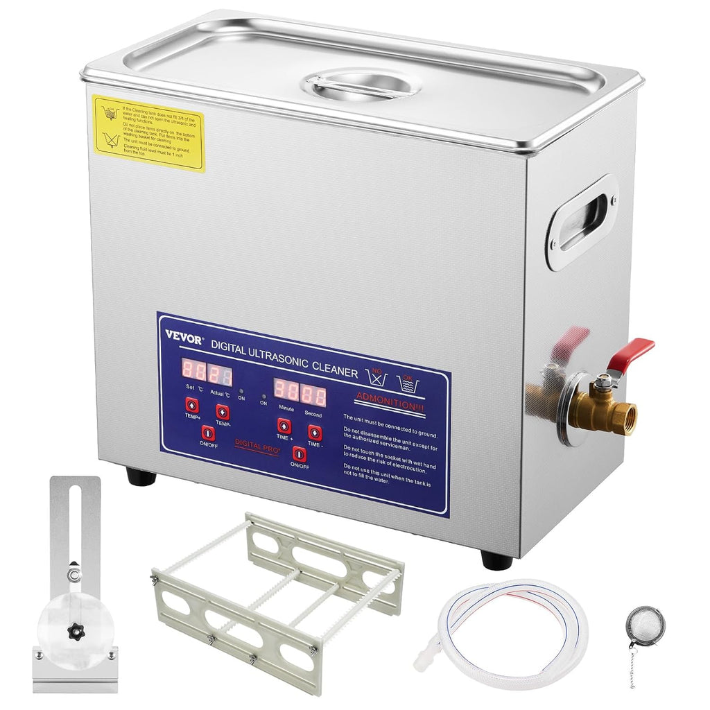 Ultrasonic Vinyl Record Cleaner, 6L, 180W with Drying Rack E953052