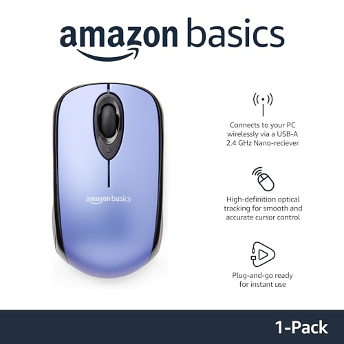 Wireless Optical Computer Mouse with USB Nano Receiver, Black P88471