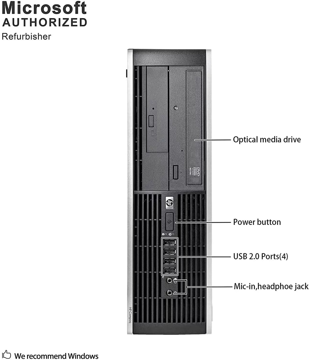 Refurbished Desktop Computer Tower PC, Intel Quad Core i3, 4GB RAM, 2TB Hard Drive, Windows 10 Pro, with Keyboard and Mouse V2565