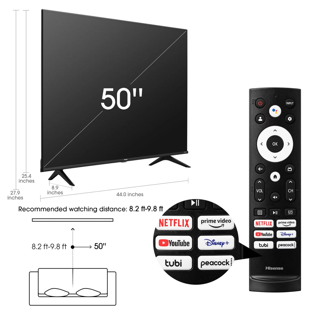 50" 4K UHD Google Smart TV HDR G2812