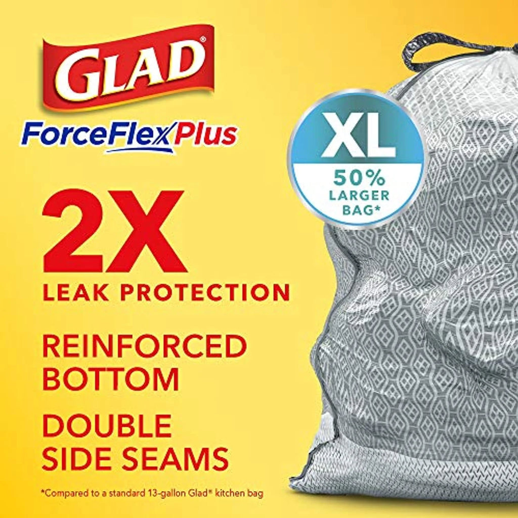 Kitchen Drawstring Trash Bags, 20 Gallon, 80 Count B4562