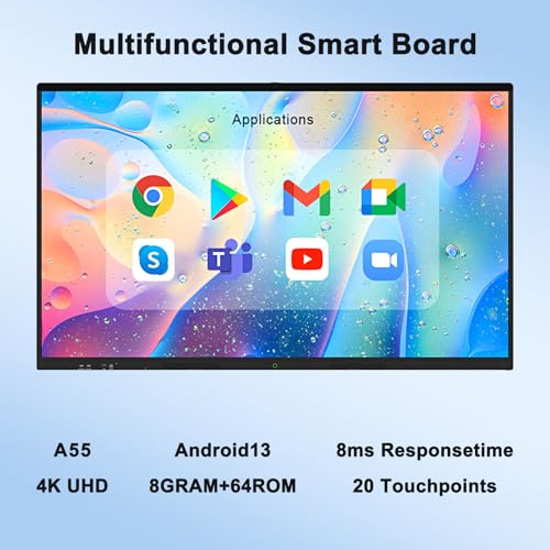85″ Smart Board, 4K UHD Touchscreen Interactive Whiteboard with Built-in Camera Y7525