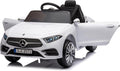 12v Battery Kids Ride on Electric Vehicles Cars Power Wheel Toy Mini Car for Age 1-6 Toddler Baby to Drive with Steering Remote Control Mercedes Benz Kid Car for Boys Girls - White