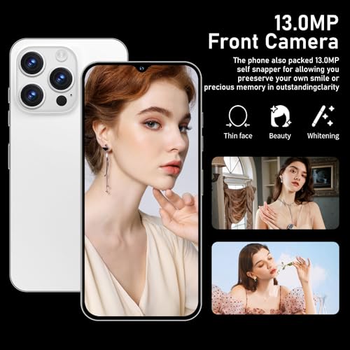 Unlocked 5G Smartphone, Android 13, 8GB+256GB, 6.7" HD Screen, 6800mAh, Dual SIM K35182