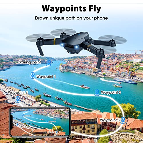 Foldable Camera Drone for Adults Kids, 1080P FPV, 2 Batteries D499