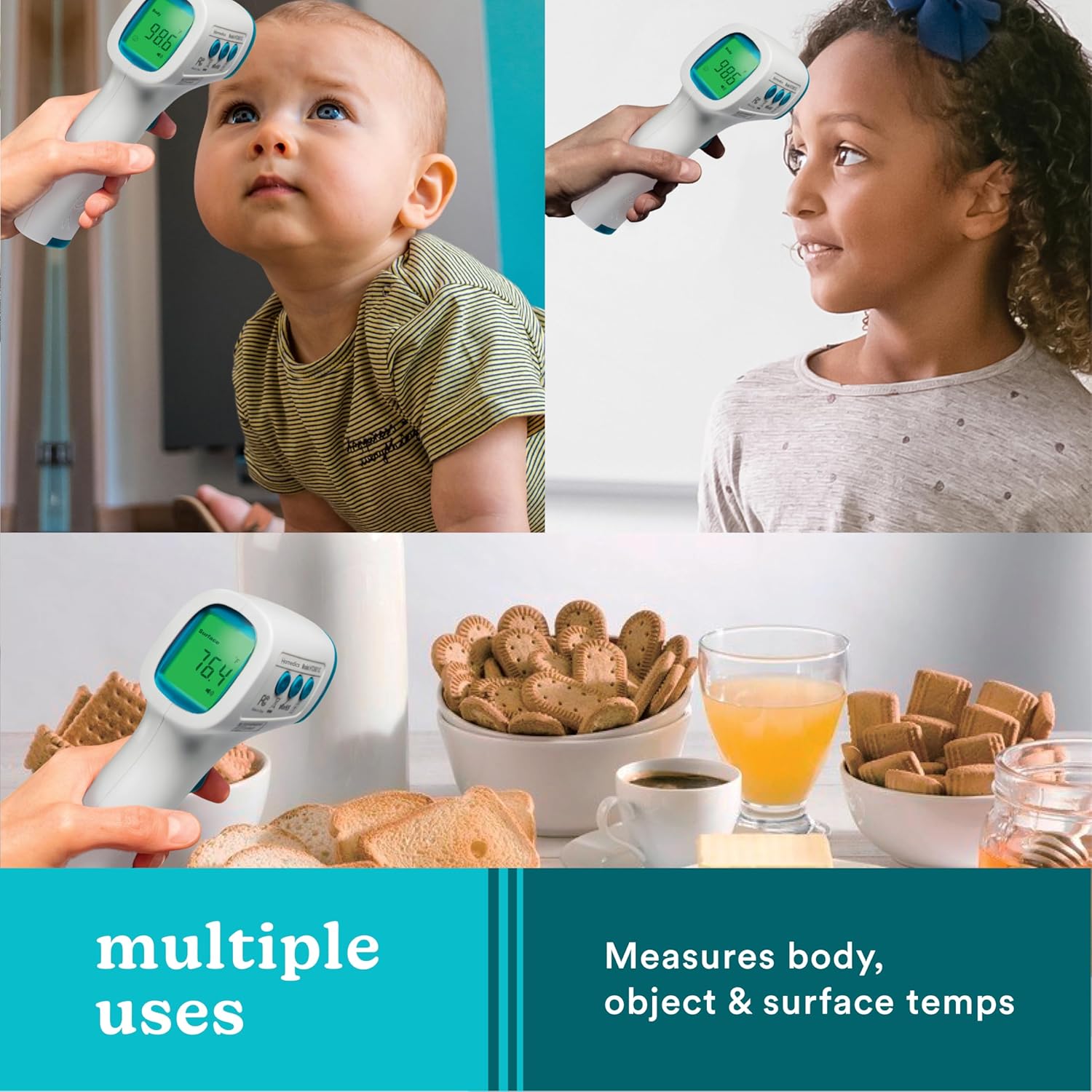 Non-Contact Infrared Forehead Thermometer with High-Fever Alert J301