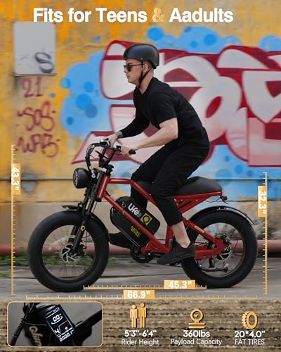 Electric Bike for Adults 1500W Peak Motor 20" Fat Tires 28MPH Removable Battery Dual Suspension 7-Speed M72522
