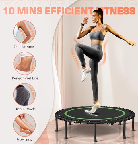 Foldable Mini Trampoline for Adults, 40/48 Inch Indoor Exercise Rebounder N9596