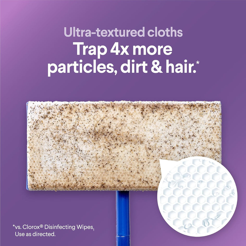 Disinfecting Wet Mop Pad, Disposable Mop Heads, Lavender and Jasmine, 24 Count E953