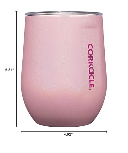 Insulated Stemless Wine Glass Tumbler, 12 oz, Stainless Steel, Powder Blue X9797