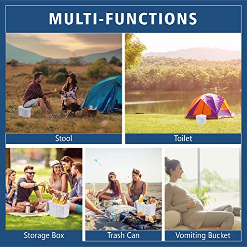 Portable Folding Camping Toilet with Lid for Adults E278