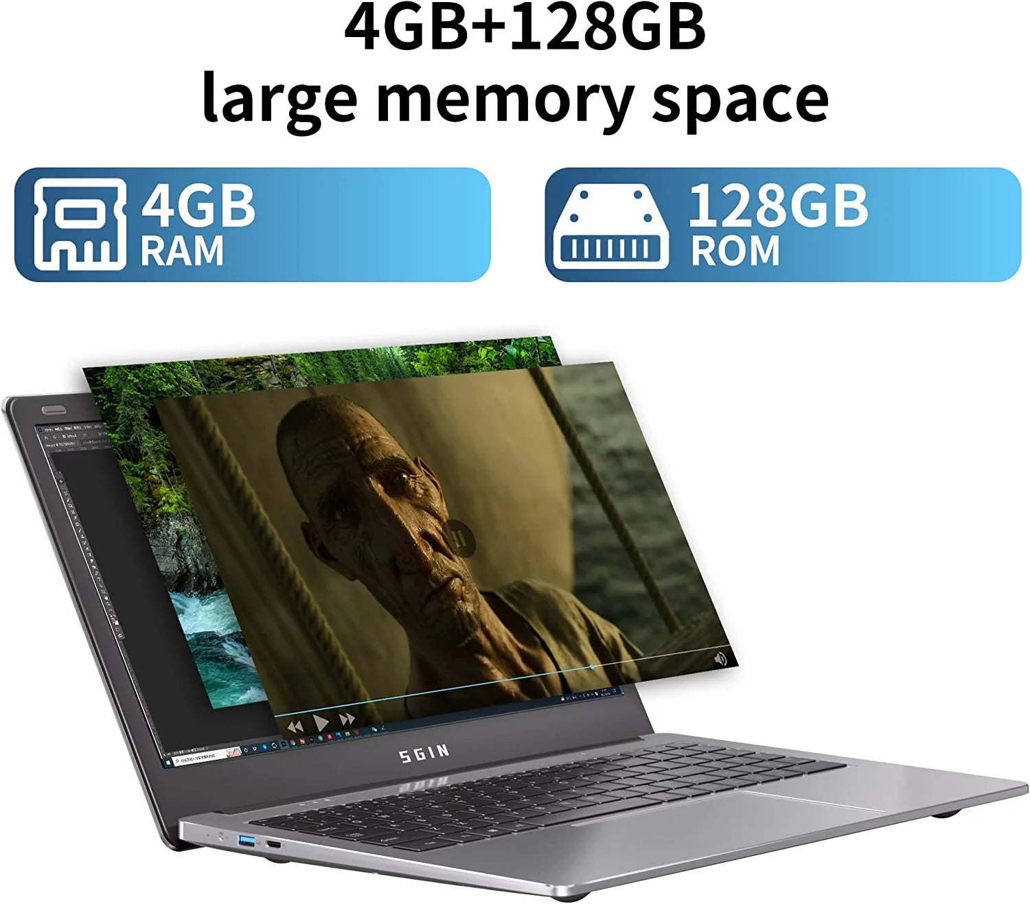 15.6 inch Laptop 4GB RAM 128GB SSD Windows 11 X10419