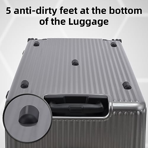 Checked Luggage with Side Opening Zipper, Lightweight Hardshell Suitcase, White H83424