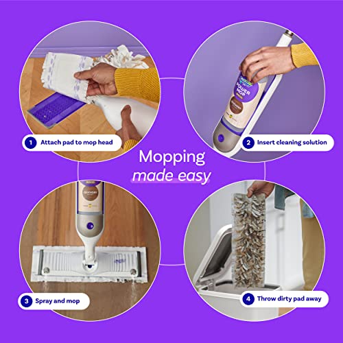 Wood Floor Cleaner with Mop Pads and Lemon Solution D889