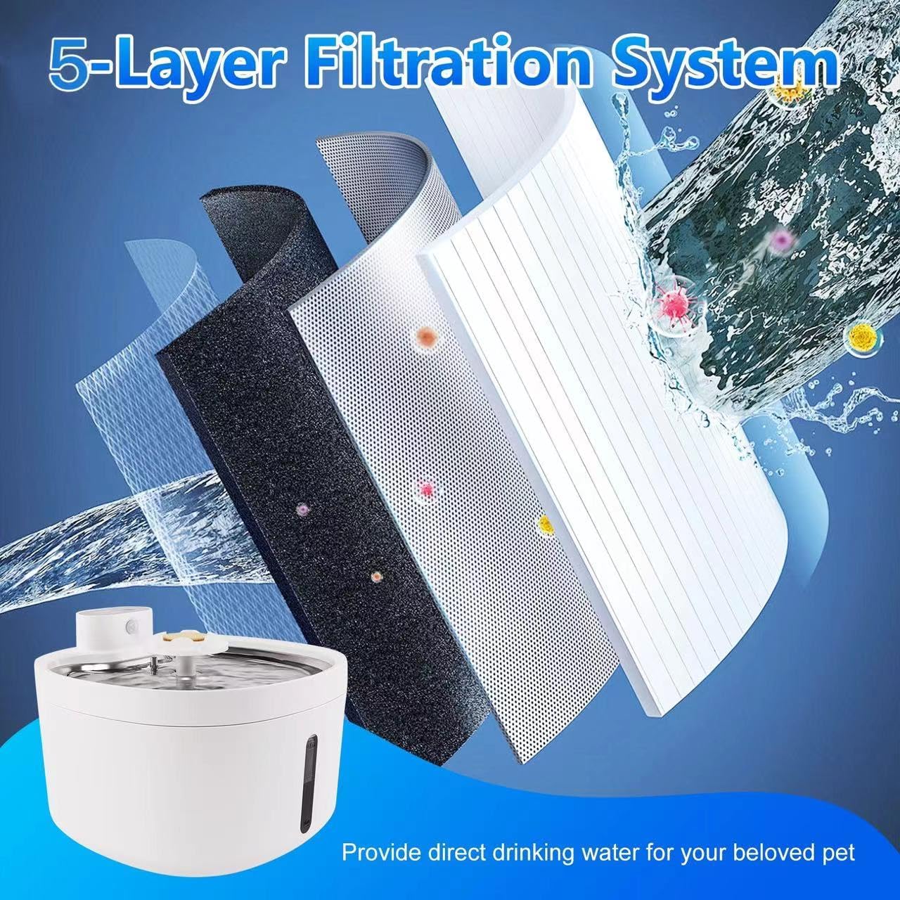 Automatic Dog Water Dispenser with Stainless Steel Tray A90248
