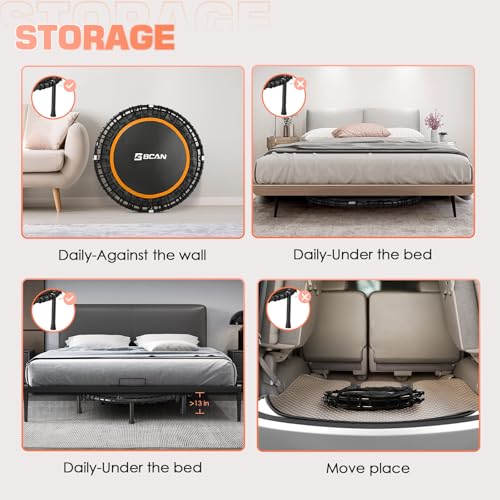 Foldable Mini Trampoline with Adjustable Foam Handle M67736