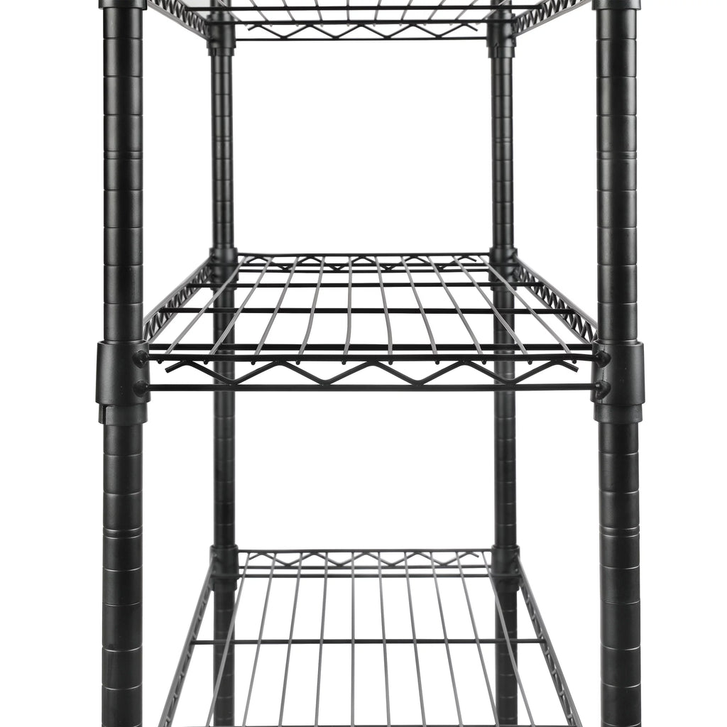 4 Tier Wire Shelf Unit, Black, 1400 lb. Capacity F371