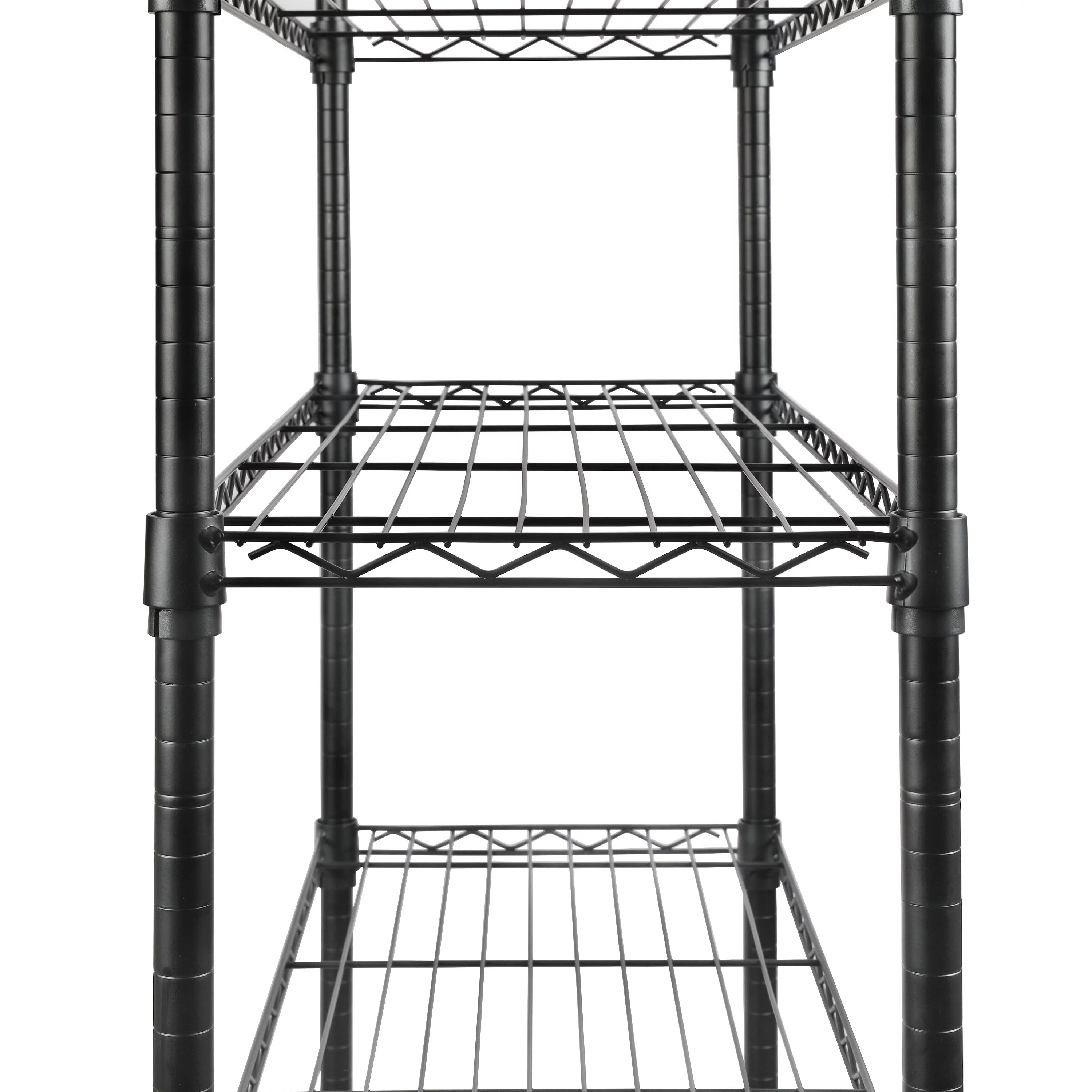 4 Tier Wire Shelf Unit, Black, 1400 lb. Capacity F371