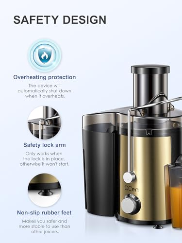 Juicer Machine, 800W Centrifugal Extractor with Wide Mouth Feed Chute, Stainless Steel, BPA-free Y425329