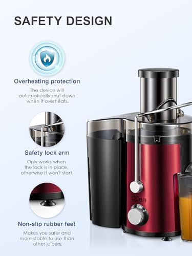 Juicer Machine, 800W Centrifugal Extractor with Wide Mouth Feed Chute, Stainless Steel, BPA-free Y425329