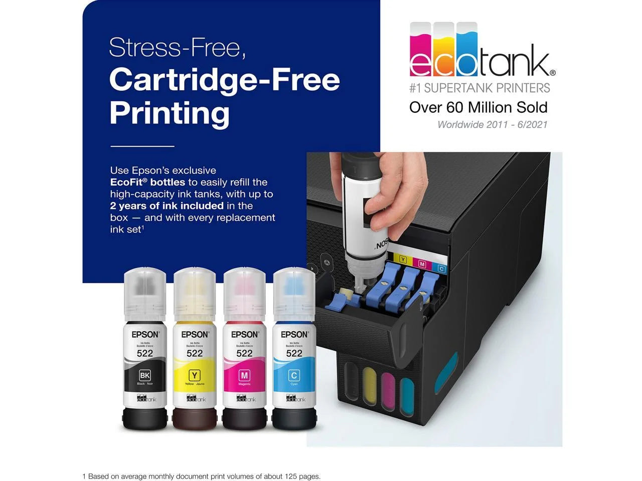Wireless All-in-One Supertank Printer with Scan and Copy - Black Q993