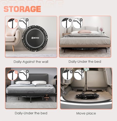 Foldable Mini Trampoline with Adjustable Foam Handle M67736