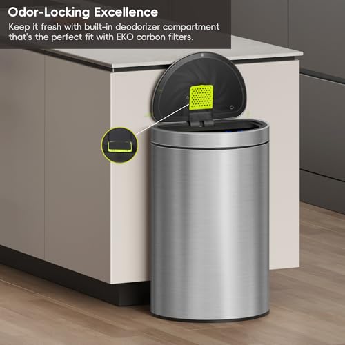 Touchless Motion Sensor Trash Can, 13.2 Gallon, Brushed Stainless Steel A497976