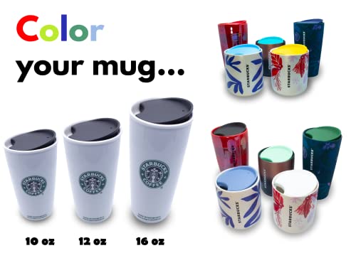 Replacement Lid for Coffee Mug & Tea Cup, Fits Ceramic Travel Mug 10oz / 12oz / 16oz F890