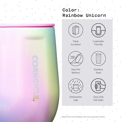 Insulated Stemless Wine Glass Tumbler, 12 oz, Stainless Steel, Powder Blue X9797