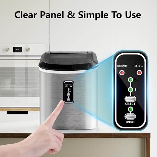 Nugget Ice Maker Countertop with Handle, Portable Sonic Ice Maker H34826