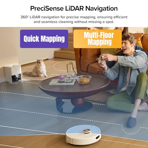 Robot Vacuum with Self-Empty Dock, 5500 Pa Suction, LiDAR Navigation E428049