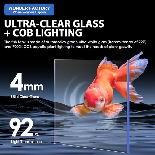 1.5 Gallon All-in-One Aquarium Starter Kit with Float Glass Tank, Filter, Light, Rocks, Gravel, Plants I1851