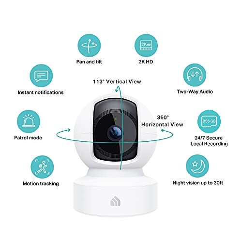 Indoor Pan/Tilt Smart Security Camera, 1080p HD with Night Vision and Motion Detection V470