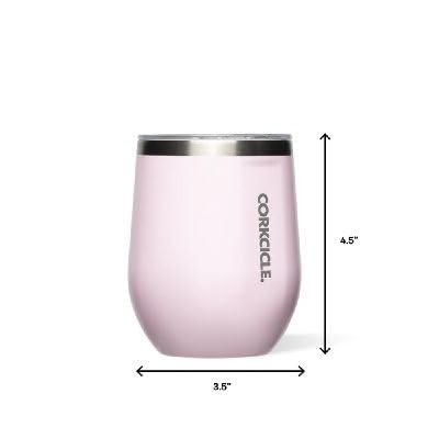 Insulated Stemless Wine Glass Tumbler, 12 oz, Stainless Steel, Powder Blue X9797