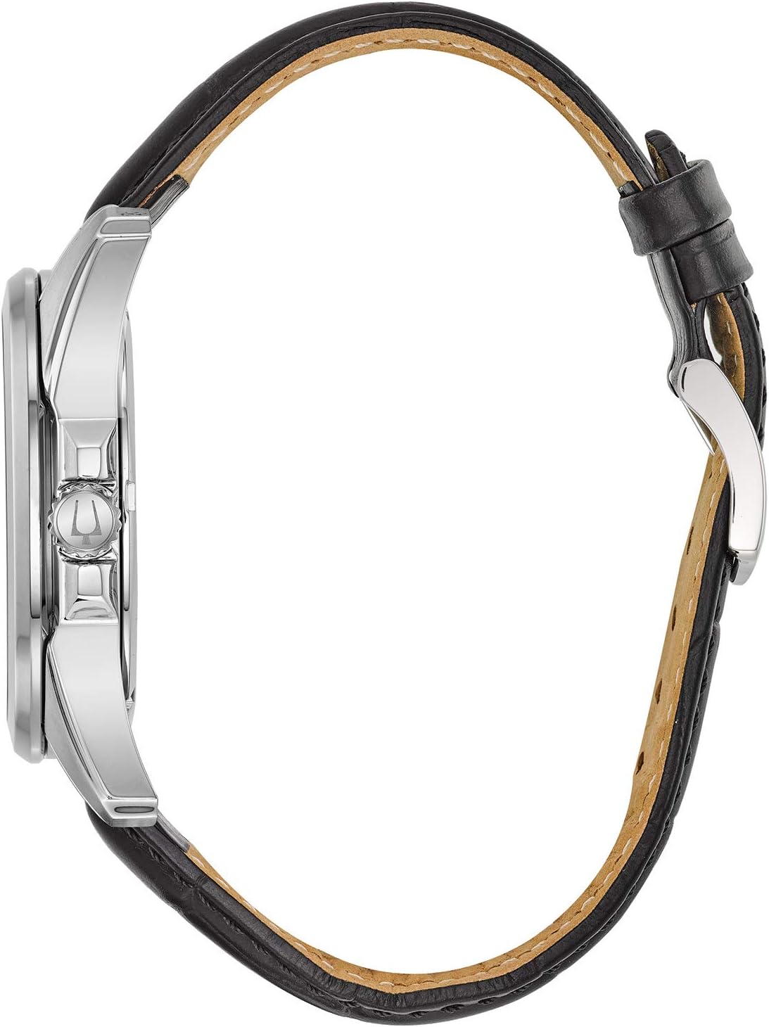 Men's Precisionist Calendar Stainless Steel Watch with Black Leather Strap and Blue Dial J481944