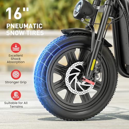 Electric Scooter with Seat, Long Range, Adjustable Handlebar, Dual Suspension V27936