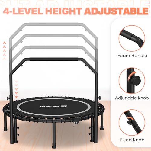 Foldable Mini Trampoline with Adjustable Foam Handle M67736