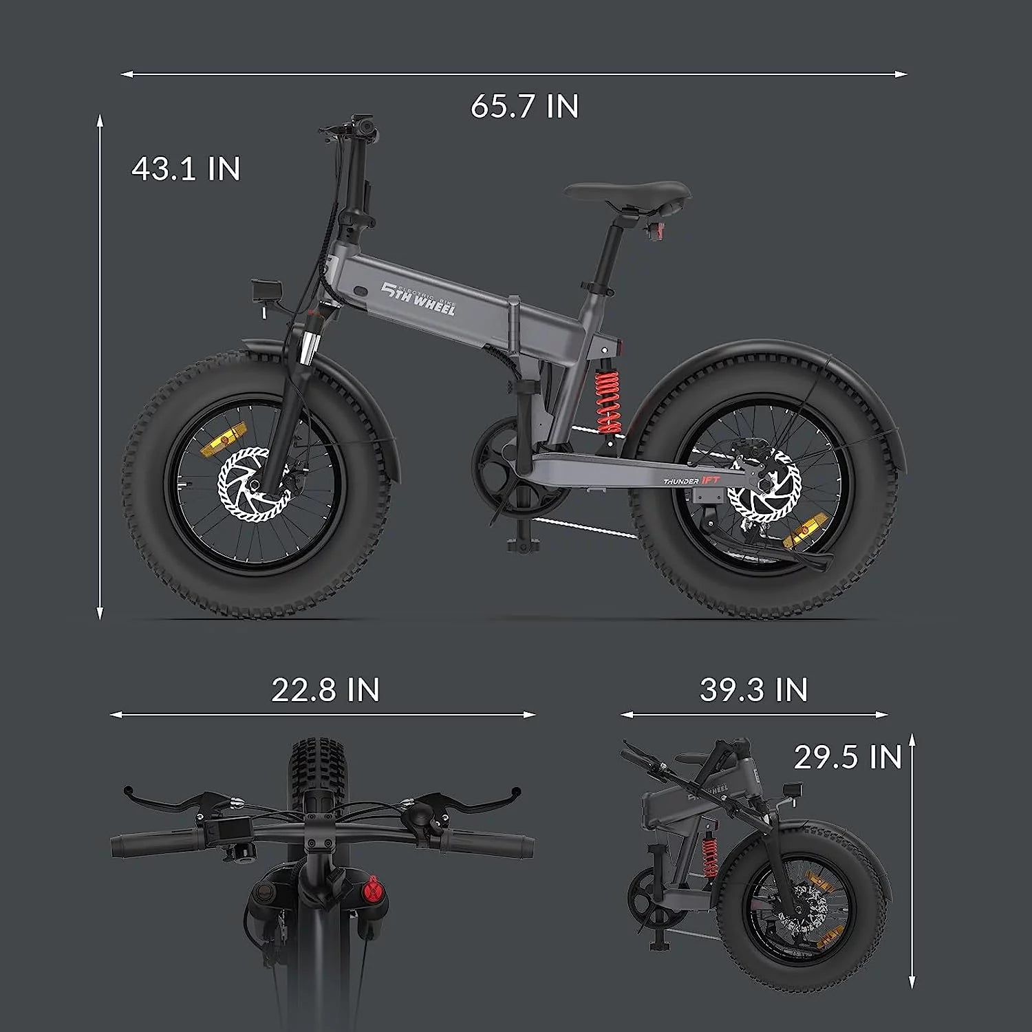 20" Fat Tire Foldable Electric Bike, 48V 10.5Ah Removable Battery, 500W Motor R4218
