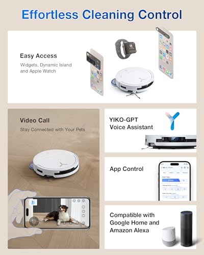 Robot Vacuum and Mop, 18500Pa Suction, Auto-Lift, Self-Emptying C481