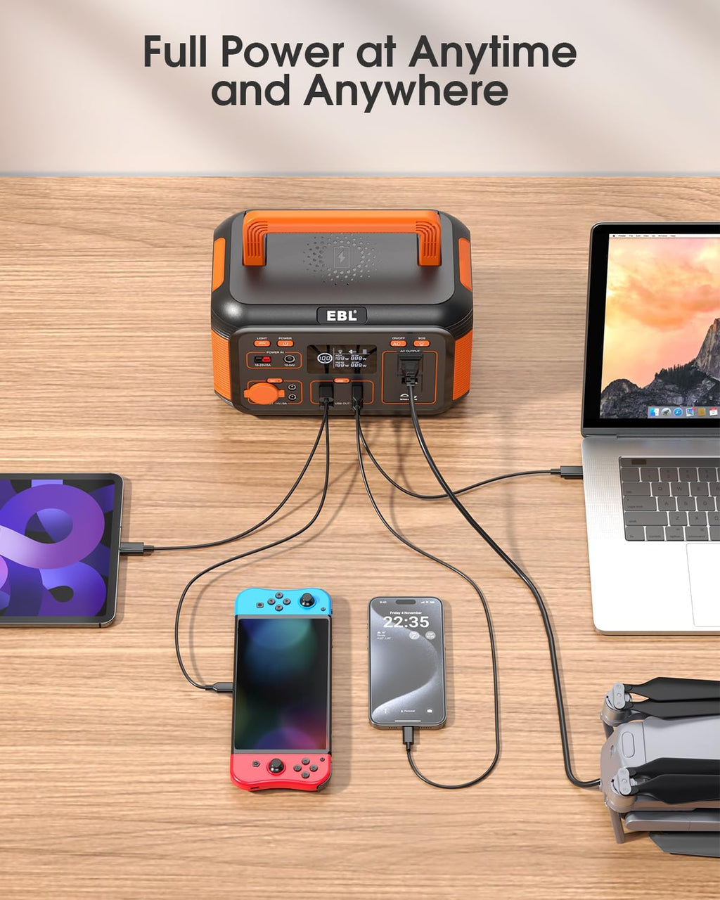 Portable Power Station 300W, 269Wh Lithium Battery Solar Generator for Camping and Emergency Use T792