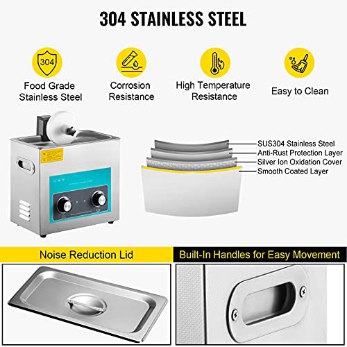 Ultrasonic Vinyl Record Cleaner 6L 40kHz Stainless Steel Tank I5580