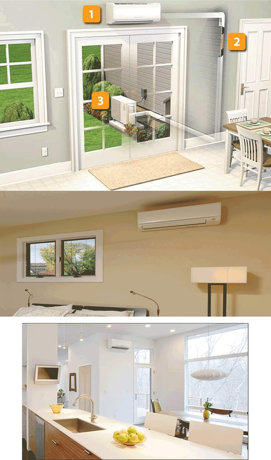 Wall Mount Ductless Mini-Split Heat Pump System, 18,000 BTU, Cool & Heat J96384