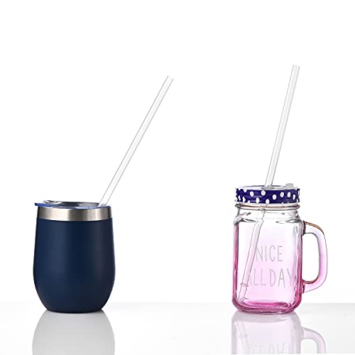 Reusable Hard Plastic Clear Straws with Cleaning Brush U119983