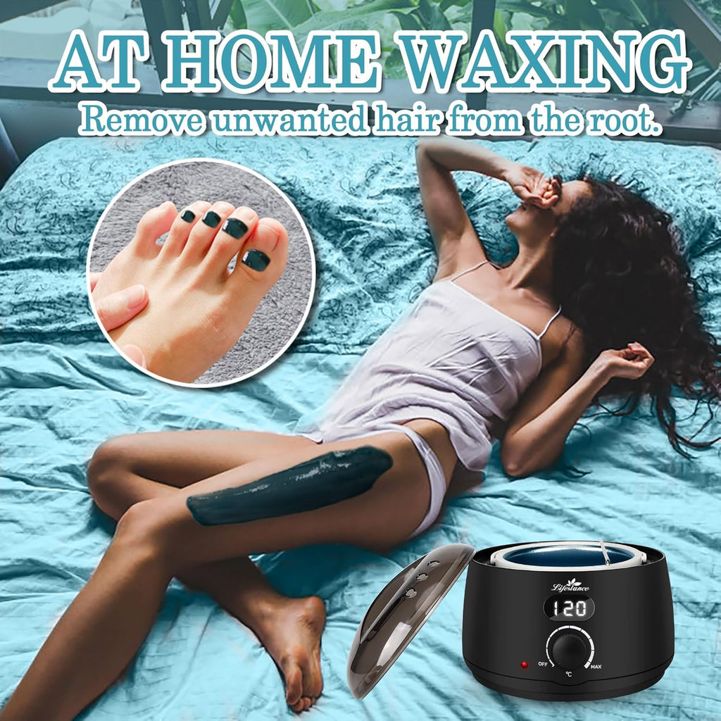 Wax Pot Warmer, Digital Wax Melt Machine for Hair Removal, 500ml LCD Wax Heater for Hard Wax Beads W8715