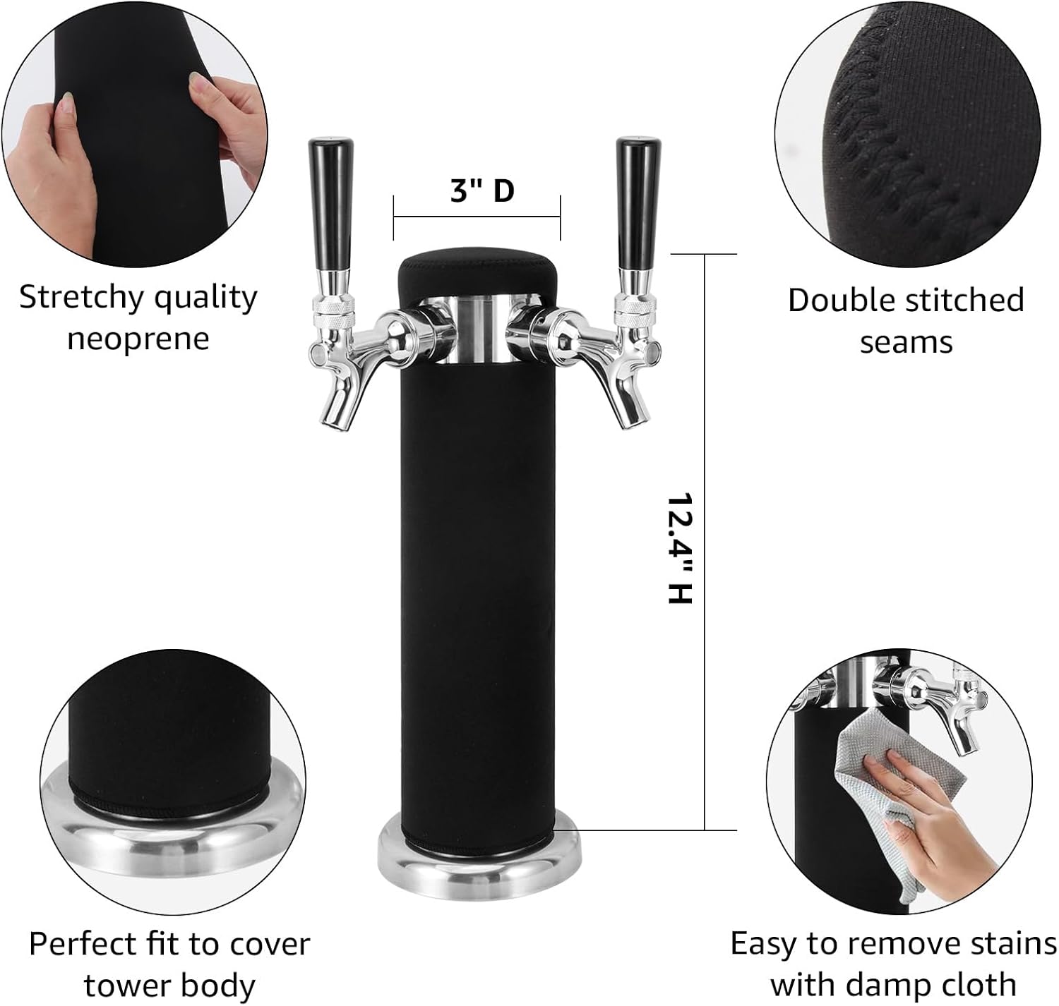 Beer Tower Insulator Cover for Double Tap Draft Tower W99308