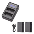Andoer EN-EL14 Battery & Kit 2pcs 7.4V 1500mAh Battery + 1pc LED2-EL14 Dual Channel Battery USB Port Screen Display Replacement for Nikon D3100 D3200 D3300 D3400 D3500 D5100 D5200 D5300 D5500 D